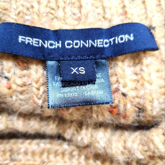 French Connection Natalya Ribbed Wool Blend Sweater Tan Size XS - Picture 7 of 8